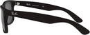 RAY-BAN, FRAME - MATTE RUBBER BLACK, LENSES - SILVER MIRROR, 622/55 - Like New