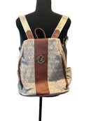 MARCO M BACKPACK LUXURY PURSE MULTIPLE POCKETS DUST COVER - MONOGRAM/CREME - Like New