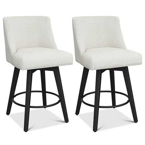 CARTERCHAIRR COUNTER HEIGHT BARSTOOLS, 26" - BEIGE - Like New