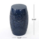 CHRISTOPHER KNIGHT HOME RUBY OUTDOOR 12" IRON SIDE TABLE, DARK BLUE - DARK BLUE - Like New