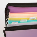 FIVE STAR EXPANDING FILE STUDY APP 7-POCKET ACCORDION ZIP 350099G-ECM - Purple - Like New