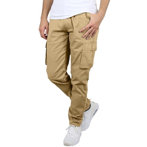 MCGP-3800KK BLU ROCK MEN'S FLEX-STRETCH COTTON CARGO PANTS KHAKI SIZE 44 - Brand New