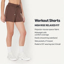 AMAZON ESSENTIALS WOMEN'S ACTIVE RELAXED 4" SHORTS - SIZE: LARGE - RICH HAZEL - Brand New