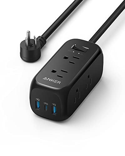 ANKER 332 USB POWER STRIP - 6 OUTLETS 10FT EXTENSION CORD POWER DELIVERY - BLACK Like New