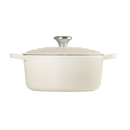 LE CREUSET SIGNATURE CAST IRON 26CM ROUND CASSEROLE 5.5 QT - MERINGUE - Like New