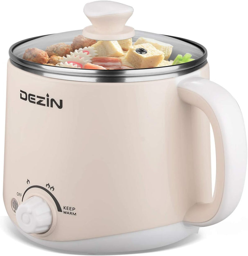 Dezin Electric Pot, 1.6L Ramen Cooker Stainless Steel (Without - Scratch & Dent