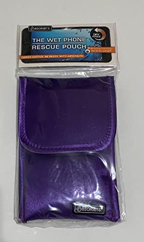 ABSORBITS WET PHONE RESCUE POUCH, PADDED PHONE POUCH TO DRY - PURPLE - Like New
