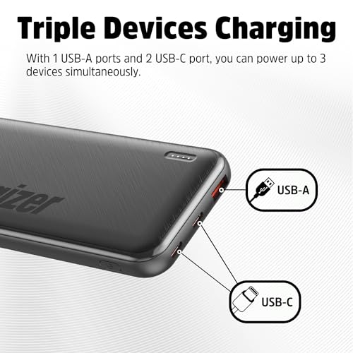 EPowerful Energizer UE10055PQ Portable Charger 10000mAh 22.5W USB C - Black - Like New