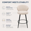 MASLIER Bar Stools Set of 3, 360° Swivel Breathable IVORY - Like New