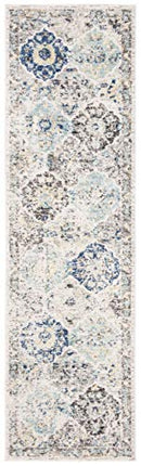 SAFAVIEH Madison Collection Runner Rug - 2'3" x 6' 10" X003E10CPV - Ivory & Aqua - Brand New