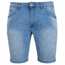GALAXY BY HARVIC BLU ROCK DEMIN MEN’S JEAN SHORTS - SIZE: MEN 34 - LIGHT BLUE - Brand New