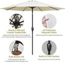 SIMPLE DELUXE 9' PATIO UMBRELLA MARKET UMBRELLA TILT/CRANK BEIGE -BEIGE-BEIGE - Like New