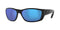 COSTA DEL MAR MEN'S FISCH RECTANGULAR SUNGLASSES 64MM BLACKOUT/GRAY BLUE MIRROR - Like New