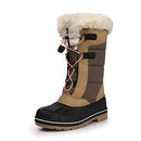 SHIBEVER Winter Snow Boots Women Waterproof Warm Shoes Brown Size 8 - Brand New