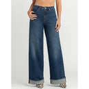 JESSICA SIMPSON FREESIA WIDE LEG JEANS, 32" INSEAM - SIZE: WOMEN 12 - DARK WASH - Brand New