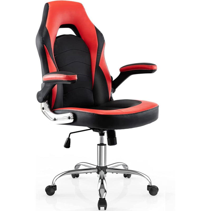 SMUGDESK C-3595 ERGONOMIC HIGH BACK ROLLING COMPUTER CHAIR - BLACK/RED - Like New