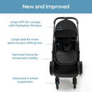 Mompush Wiz 2-in-1 Convertible Baby Stroller Bassinet Mode Foldable T629 - Black - Like New