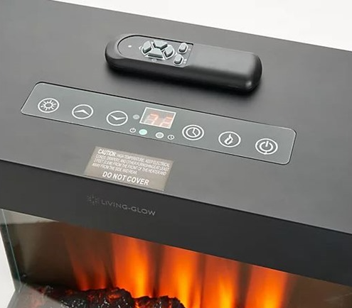 LIVING GLOW 3D VIEW STOVE HEATER & REALISTIC FLAME WITH REMOTE - BLACK - Like New