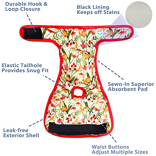 Leekalos Reusable Washable Dog Diapers Female (3 Pack) Highly Absorbent - Like New