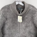 BAREFOOT DREAMS COZYCHIC 1/2 ZIP MIXED SHEARLING PULLOVER SIZE: L - GLACIER GRAY - Brand New