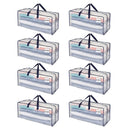 VENO 8 PACK HEAVY DUTY MOVING BAGS WITH BACKPACK STRAPS, ZIPPERS - CLEAR - Brand New
