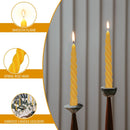 TELOSMA 12 PCS NATURAL BEESWAX SPIRAL TAPER CANDLES - 7.5 INCH TALL - YELLOW - Like New