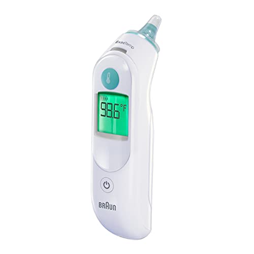 BRAUN THERMOSCAN 6 EAR THERMOMETER WITH COLOR-CODED DIGITAL DISPLAY - WHITE - Like New