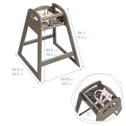 ECR4KIDS ASATT HIGH CHAIR, TODDLER CHAIR - GRAY WASH - Like New