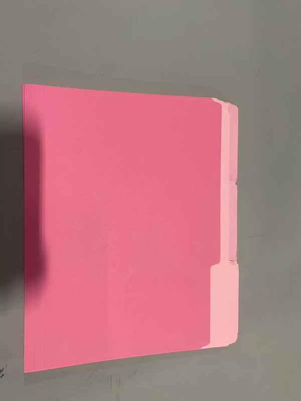 OFFICE DEPOT 2-TONE FILE FOLDERS, 1/3 CUT, LETTER SIZE, PACK OF 24 - PINK - Like New