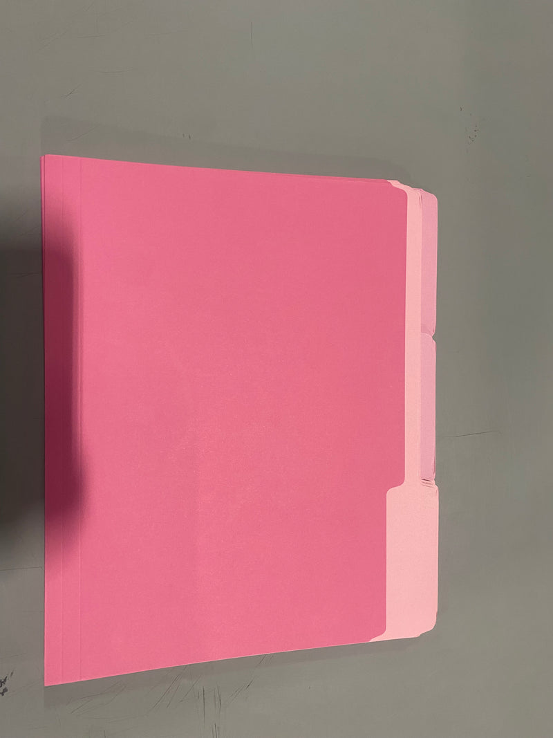 OFFICE DEPOT 2-TONE FILE FOLDERS, 1/3 CUT, LETTER SIZE, PACK OF 24 - PINK - Like New
