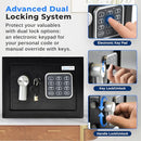SERENELIFE PREMIUM STEEL DIGITAL SAFE BOX, 9.1" X 6.7" X 6.7" SLSFE12 - BLACK - Like New