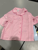 ART CLASS RESPONSIBLE GIRLS' 2PC SATIN SHORT SLEEVE BUTTON UP - YOUTH M - PINK - Brand New