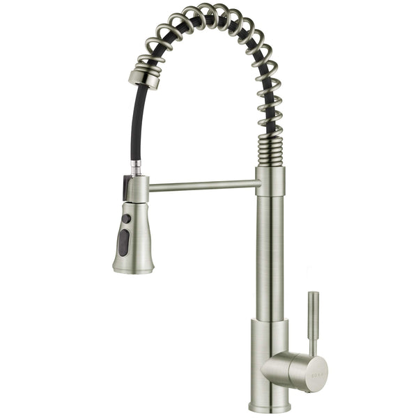 SOKA SINGLE HANDLE KITCHEN PULL DOWN FAUCET WITH SPARYER FIT SK5001NY - NICKEL - Like New