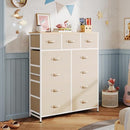 WLIVE Tall Dresser for Bedroom, 11 Drawer Chest of Drawers, Cream White - Like New