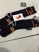 MATKAO HEATED SOCKS FOR WOMEN MEN RECHARGEABLE WASHABLE - L - BLACK/ORANGE - Like New