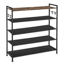 SONGMICS 5-Tier Shoe Rack, Metal Shoe Shelf, Oxford Fabric, Rustic Brown/Black - Like New