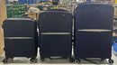 HABRUR CHECKED LUGGAGE CARRY ON LUGGAGE 3 PIECE LUGGAGE SET 20+24+28INCH - BLUE - Like New