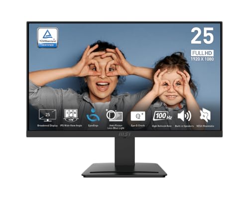 MSI 25" FHD 100HZ FLAT BUSINESS & PRODUCTIVITY MONITOR - BLACK - Like New
