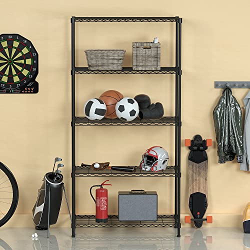 WORKPRO Storage Shelves, 5 Tier Metal Shelving Unit, 30" W x 14" D x 60" H - Like New