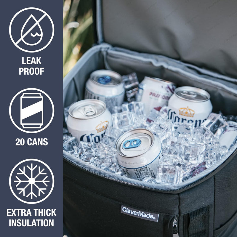 CLEVERMADE PACIFICA BACKPACK COOLER, DUSTY TEAL/MIDNIGHT - Like New
