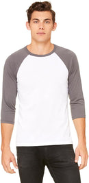 3200 Bella + Canvas Unisex 3/4-Sleeve Baseball T-Shirt New