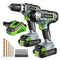 WORKPRO 20V CORDLESS DRILL COMBO KIT, DRILL DRIVER, 2X 2,0AH - GRAY/GREEN - Like New