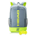 HEAD Core Tennis Backpack, Holds 2 Racquets, Padded Straps, Grey/Yellow - Brand New
