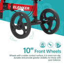 ELENKER STEERABLE DELUXE MEDICAL KNEE WALKER 10" WHEELS - RED - Like New