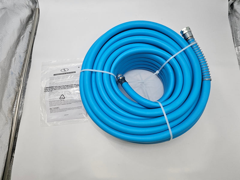 Aqua Joe AJPGH50-DWS 5/8 in 50 Ft. Hybrid Polymer Flex Kink Free Hose - Blue - Like New