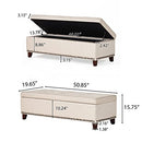 CHRISTOPHER KNIGHT HOME GAVIN FABRIC STORAGE OTTOMAN 73427.00 - BEIGE - Like New