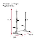 WEIDER GYM SQUAT RACK, 32.5"D x 49.5"W x 63"H - PLATINUM - Like New