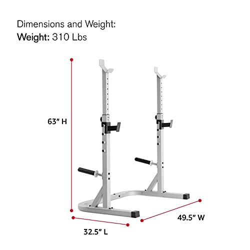 WEIDER GYM SQUAT RACK, 32.5"D x 49.5"W x 63"H - PLATINUM - Like New