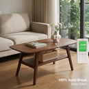 BAMSKOV SOLID WOOD 2-TIER COFFEE TABLE FOR LIVING ROOM WALNUT 39.37" B-H83J08 - Like New