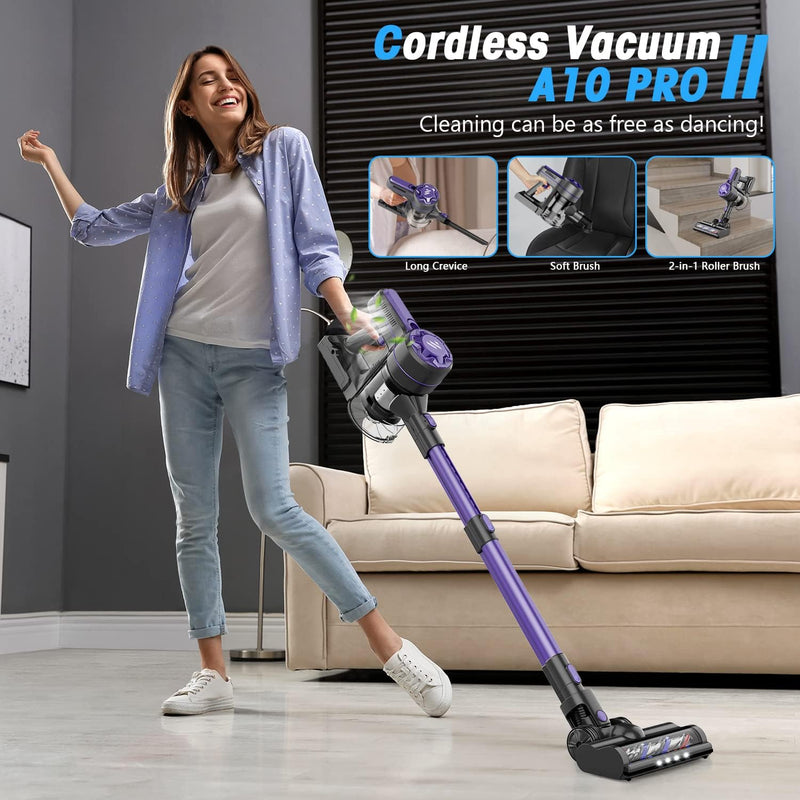 Zoker Vacuum Cordless Cleaner with High-Speed Brushless Motor A10 - DARK PURPLE Like New